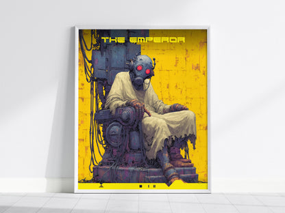 Cyberpunk Emperor Tarot Card Poster | Tarot Art Print — view 2