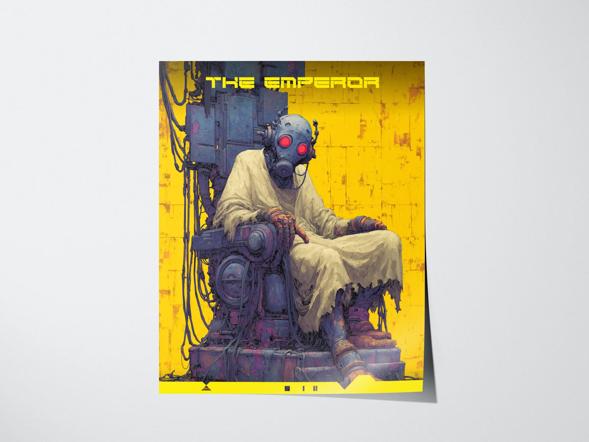 Cyberpunk Emperor Tarot Card Poster | Tarot Art Print — view 3