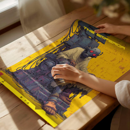 Cyberpunk Emperor Tarot Card Poster | Tarot Art Print — view 4