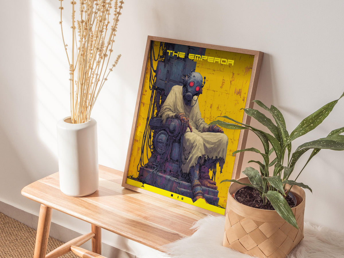Cyberpunk Emperor Tarot Card Poster | Tarot Art Print — view 6