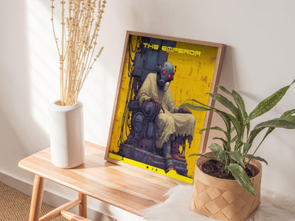 Cyberpunk Emperor Tarot Card Poster | Tarot Art Print — view 6
