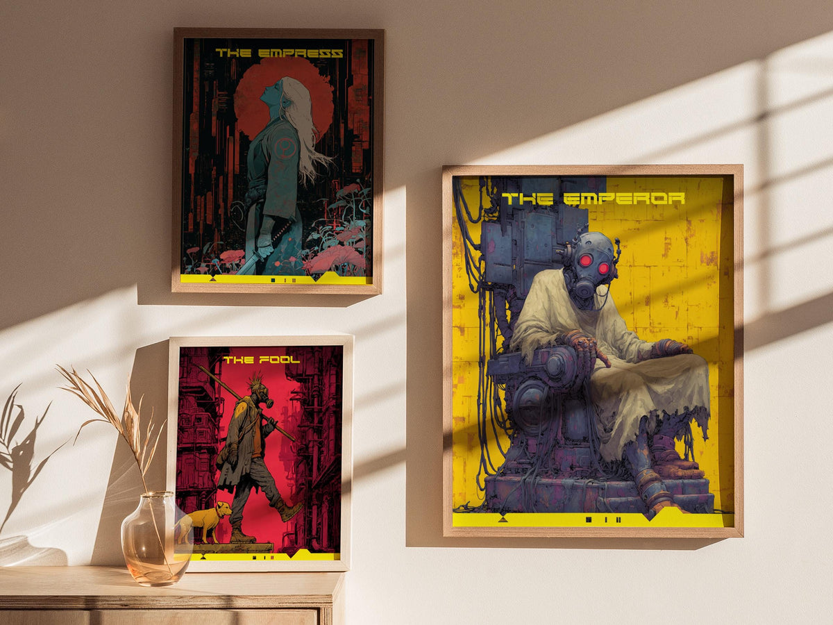 Cyberpunk Emperor Tarot Card Poster | Tarot Art Print — view 5