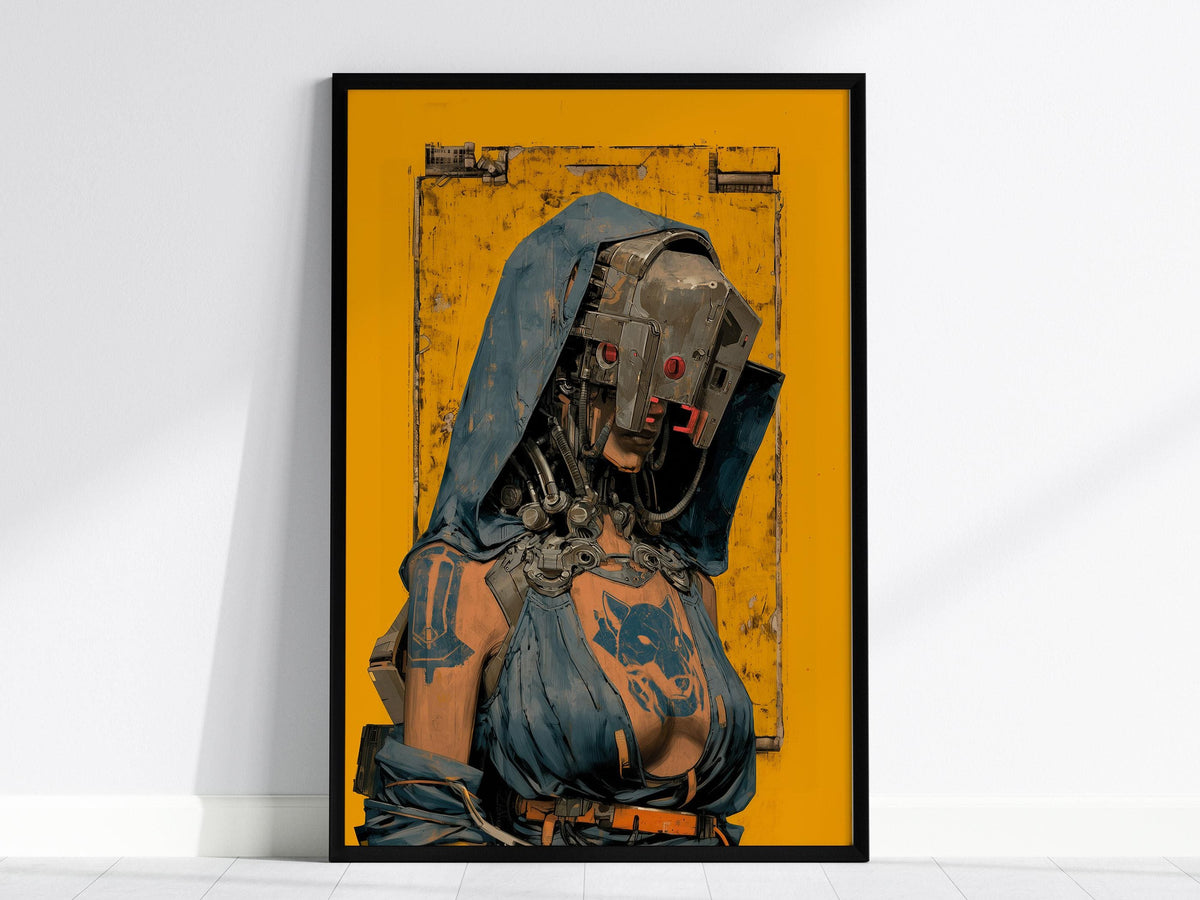 Cyberpunk Strength Tarot Card Poster | Tarot Art Print