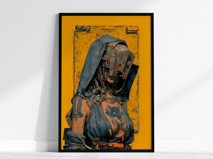 Cyberpunk Strength Tarot Card Poster | Tarot Art Print