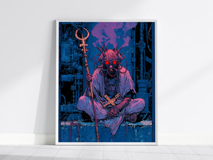 Cyberpunk Tarot: The Hierophant Poster | Tarot Art Print — view 2