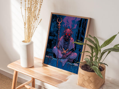 Cyberpunk Tarot: The Hierophant Poster | Tarot Art Print — view 5