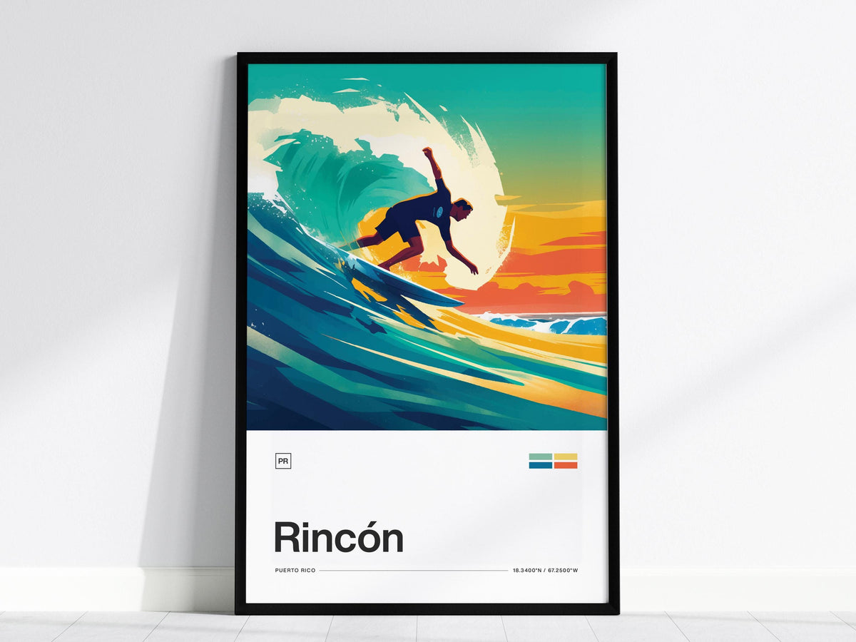 Rincon Puerto Rico Surf Poster | Travel Art Print