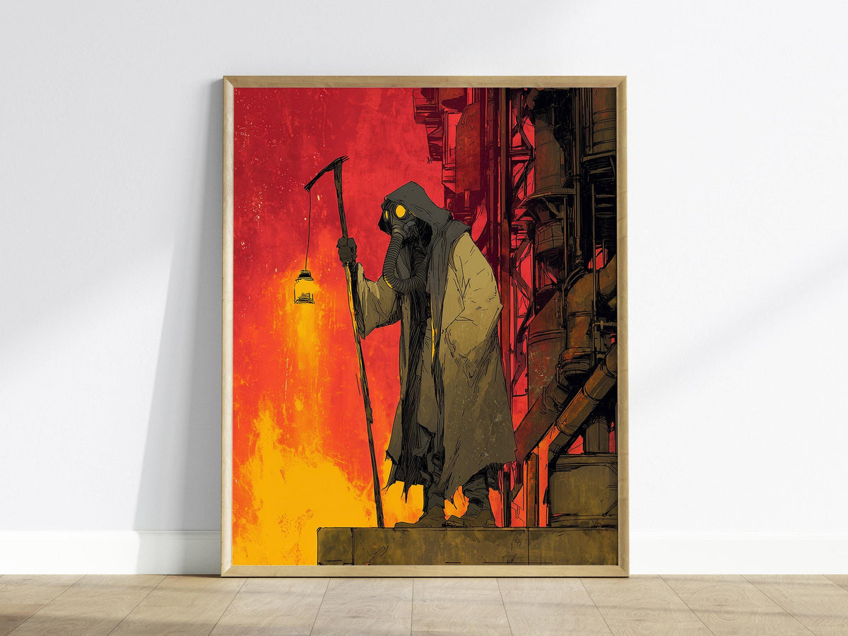 Cyberpunk Hermit Tarot Card Poster | Tarot Art Print — view 2