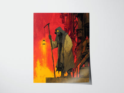 Cyberpunk Hermit Tarot Card Poster | Tarot Art Print — view 3