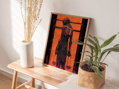 Cyberpunk Justice Tarot Card Poster | Tarot Art Print — view 6