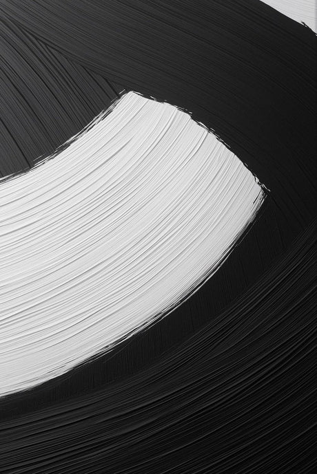 Black and White Abstract Brushstroke Poster