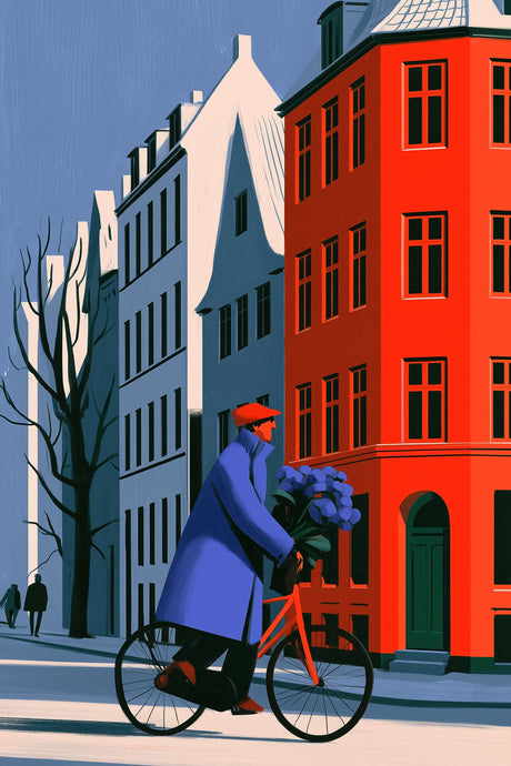 Cyclist Carries Hydrangeas