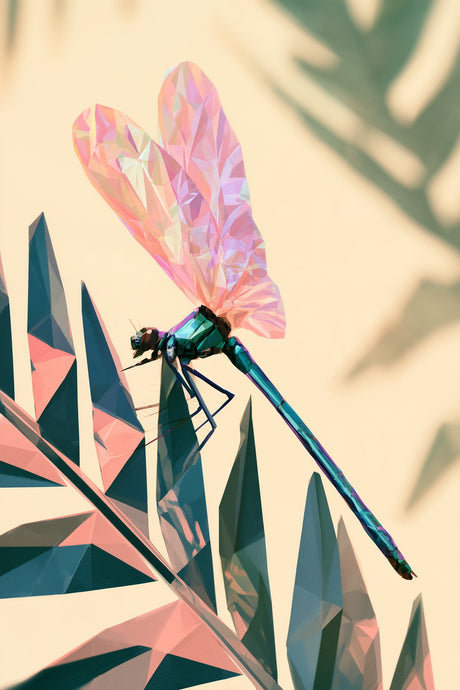Damselfly Lands Crystal