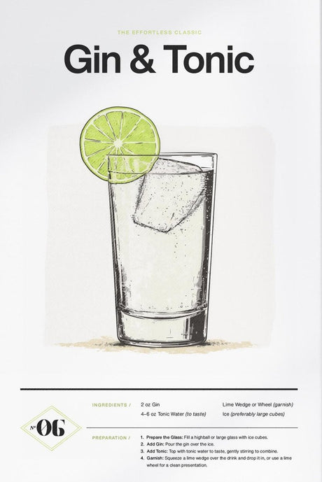 Gin & Tonic Recipe Poster