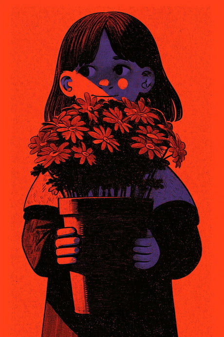 Girl Holds Blooms