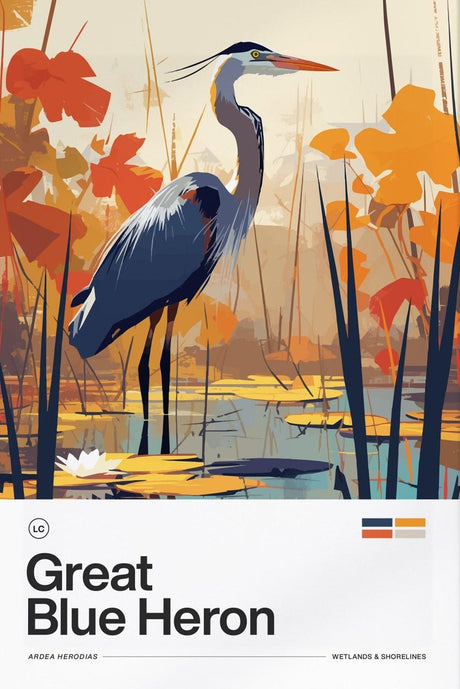 Great Blue Heron Bird Poster