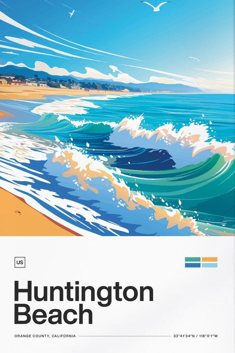 Huntington Beach Surf Poster