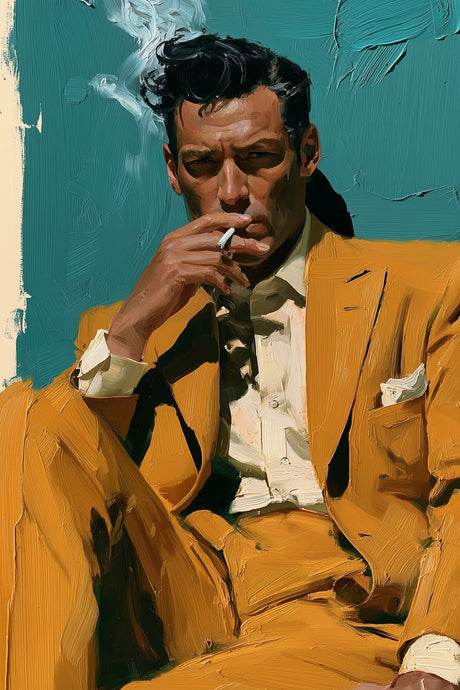 Man Lights Cigarette