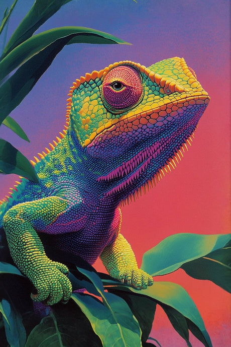 Psychadelic Chameleon Poster