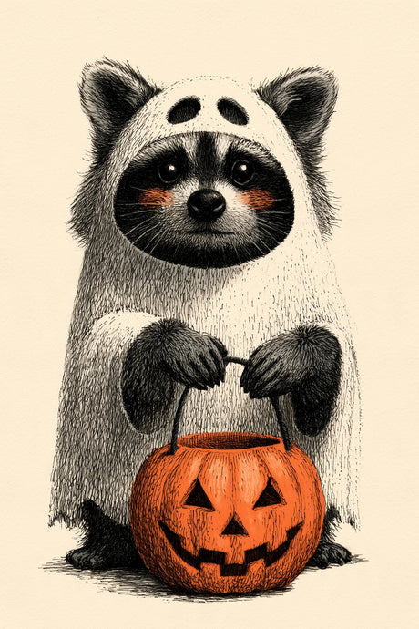 Raccoon Trick-or-treats
