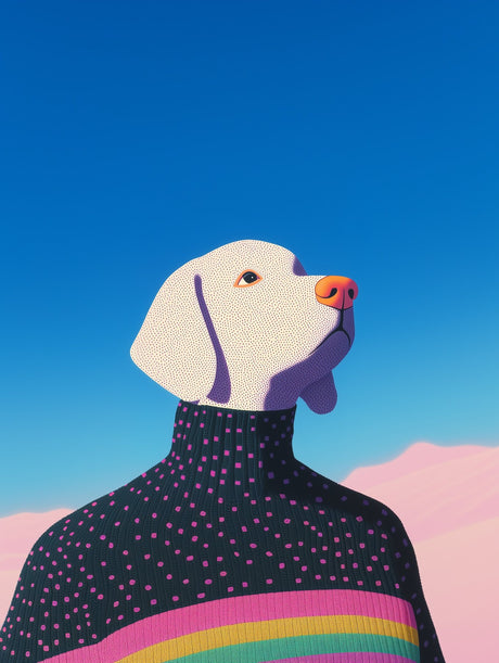 Rainbow Dog Sweater Poster