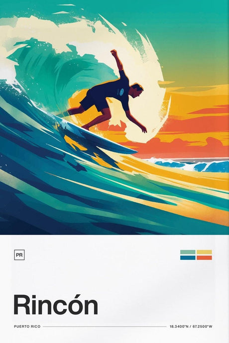 Rincon Puerto Rico Surf Poster