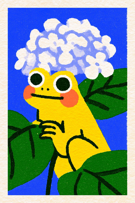 Toad with Hydrangeas