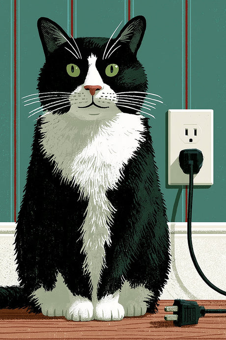 Tuxedo Cat Unplugged