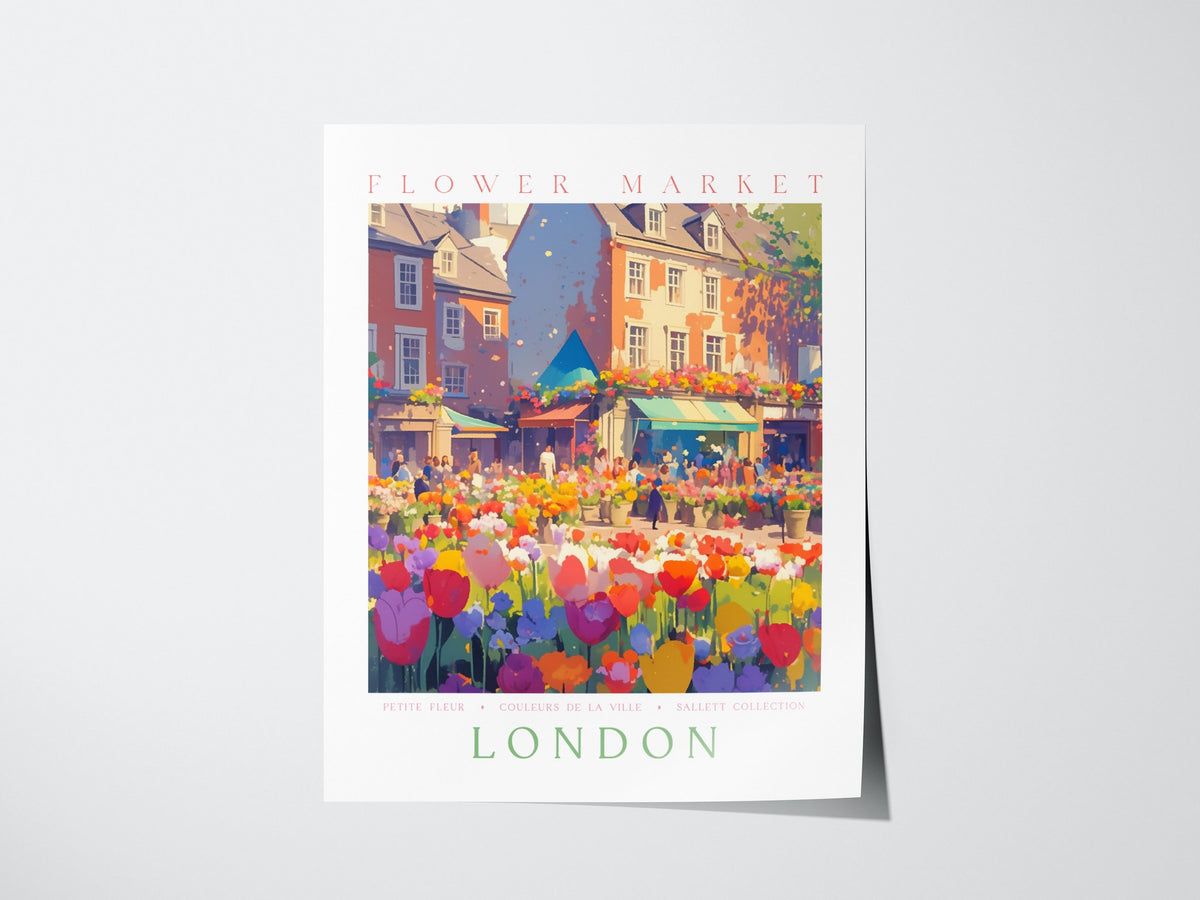 Flower Market London Poster | Floral and Plants Art Print — print detail on fine art paper