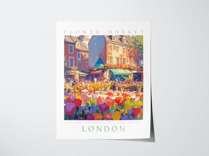 Flower Market London Poster | Floral and Plants Art Print — print detail on fine art paper