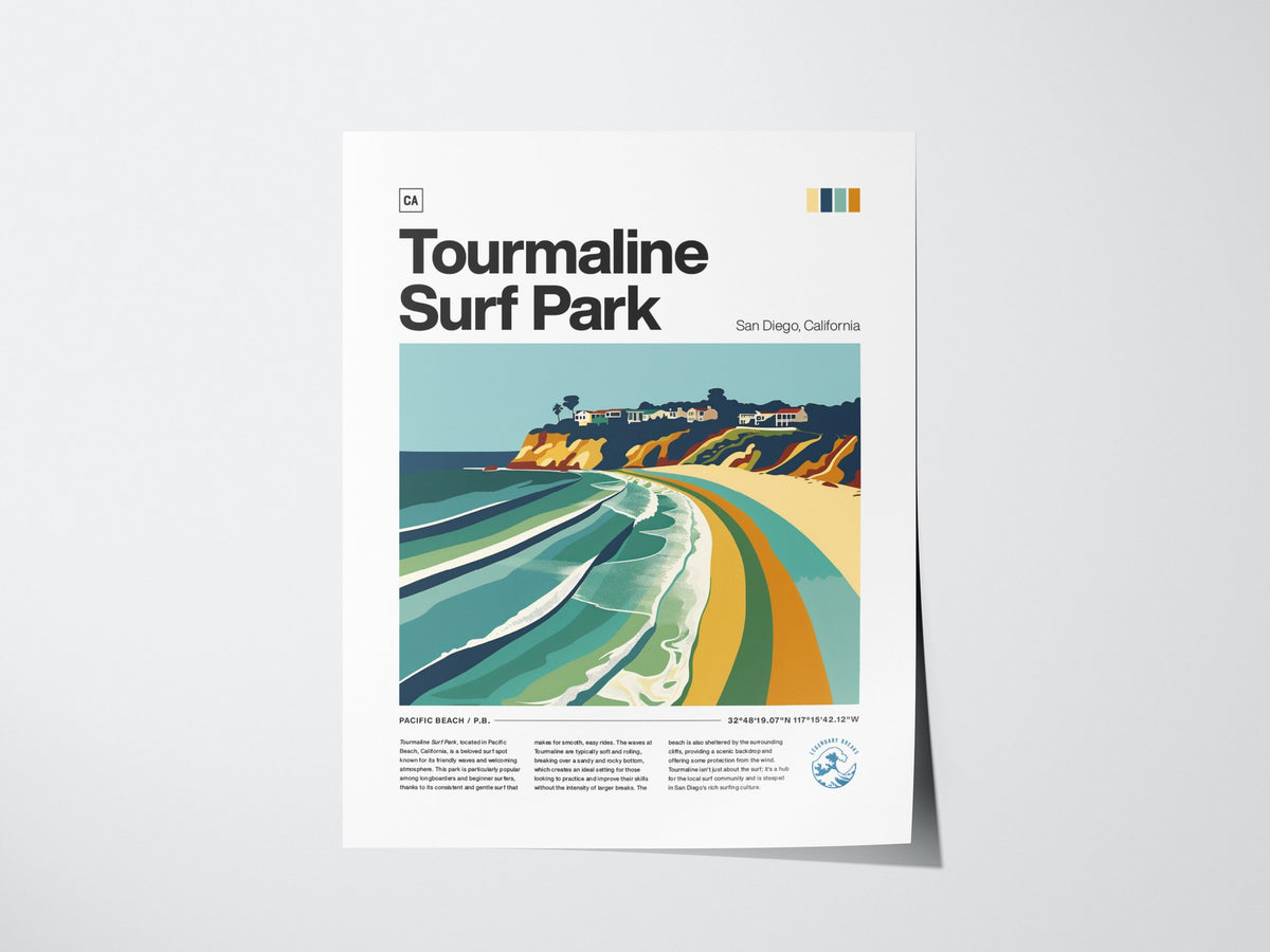 Tourmaline Poster | Surf Art Print — print detail on fine art paper