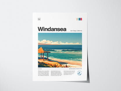 Windansea Poster | Surf Art Print — print detail on fine art paper