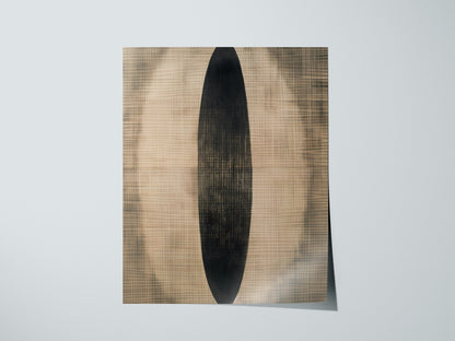 Gradient Ellipse Poster | Black and Grey Minimalism Art Print | Minimalist Wall Art — print detail on fine art paper