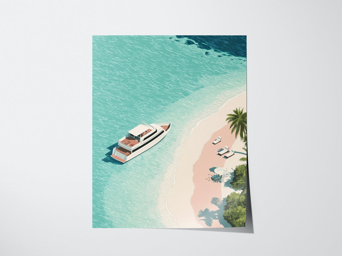 Luxury Yacht Poster | Liminal Art Print — print detail on fine art paper