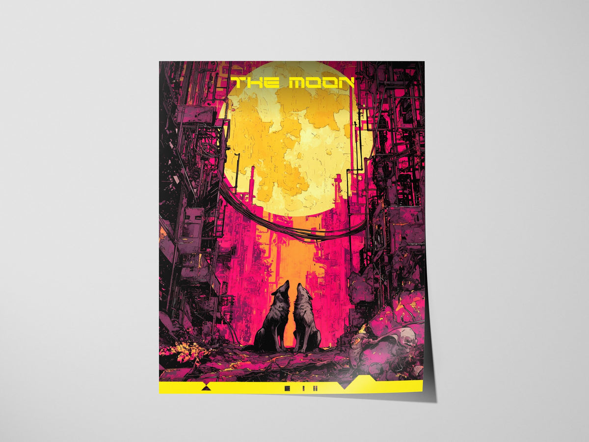 The Moon Poster | Tarot Art Print — print detail on fine art paper