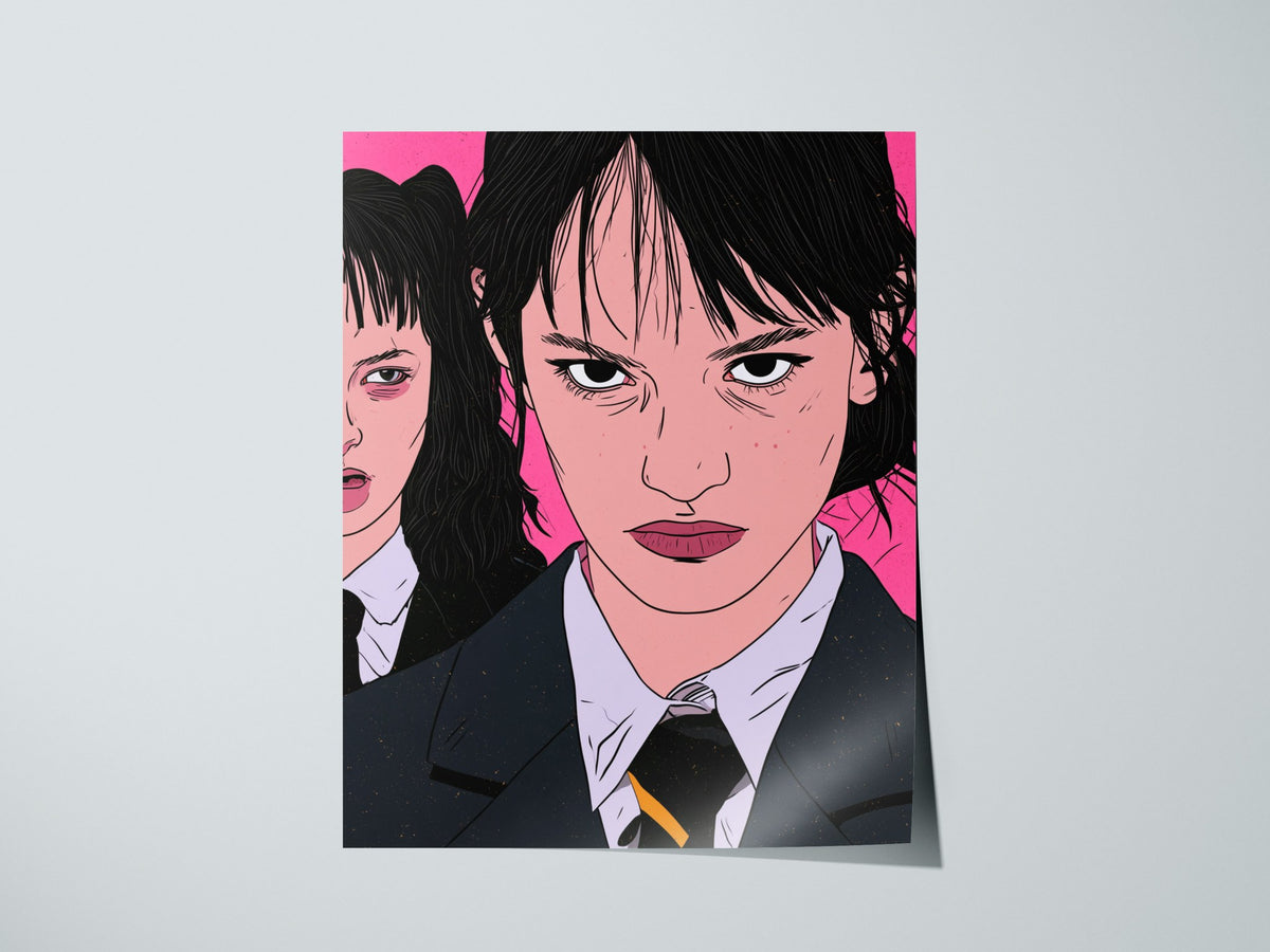 Mean Girls Stand Poster | Green and Gold Illustrative Art Print | Dark Academia Wall Art — print detail on fine art paper
