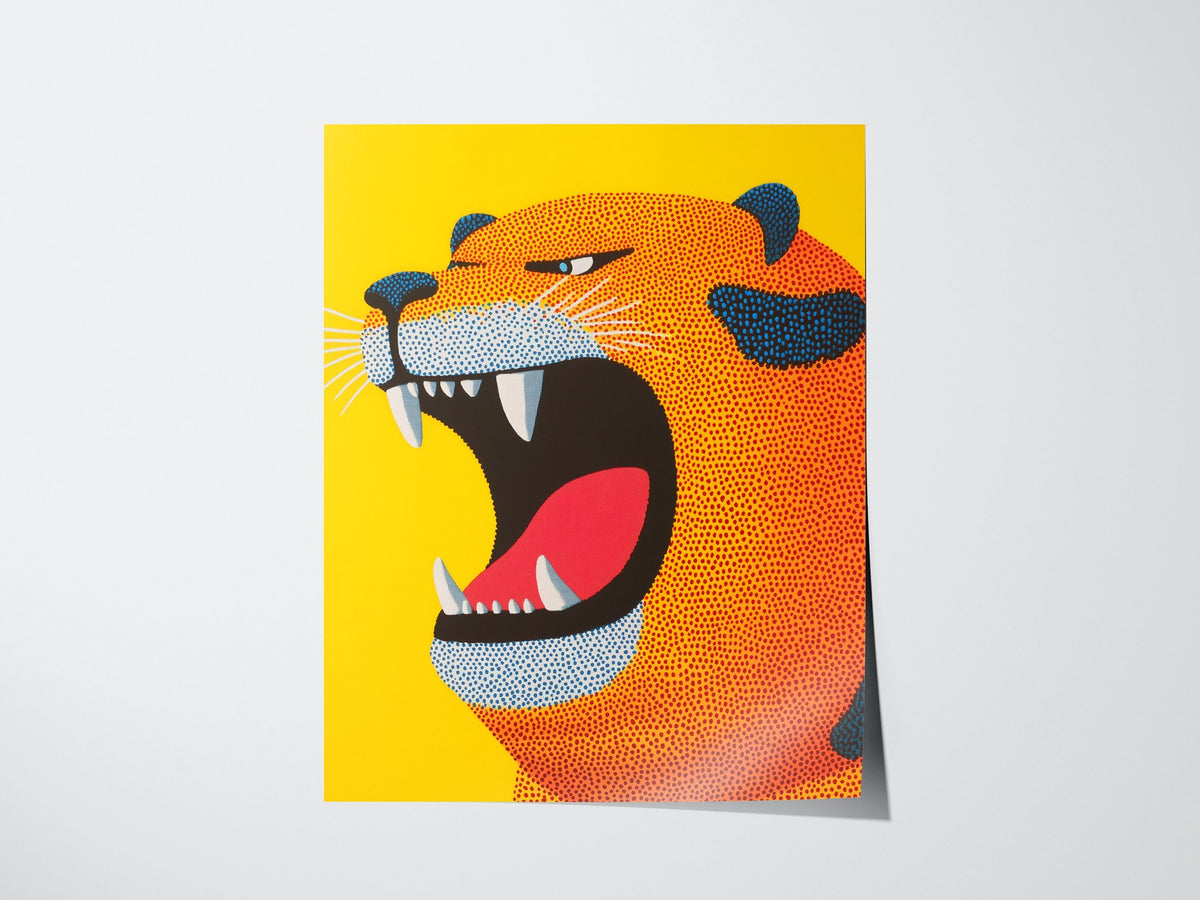 Roaring Tiger Poster | Kids Art Print — print detail on fine art paper
