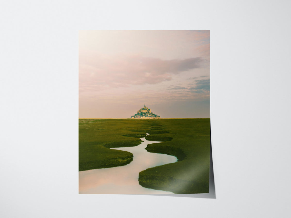 Mont St Michel Poster | Artistic Art Print — print detail on fine art paper