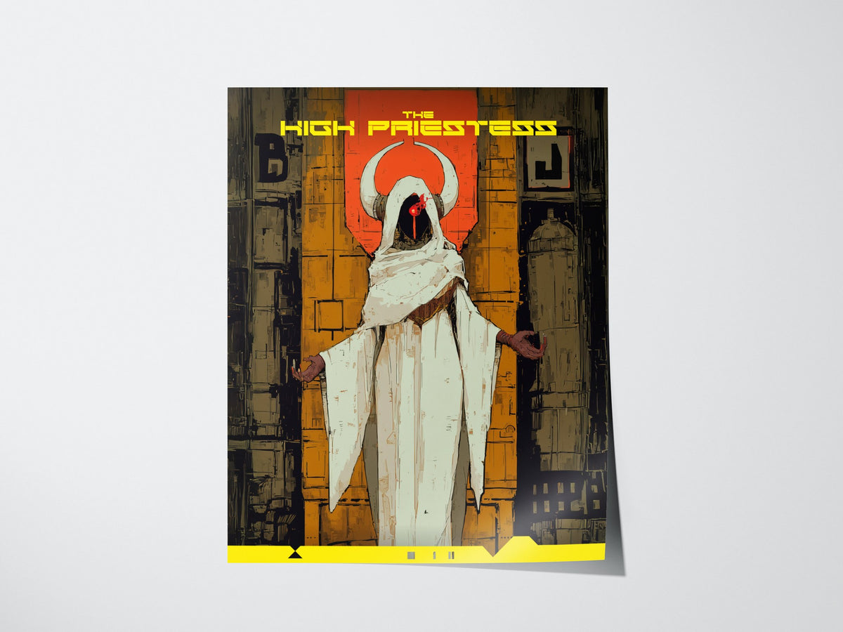 The High Priestess Poster | Tarot Art Print — print detail on fine art paper