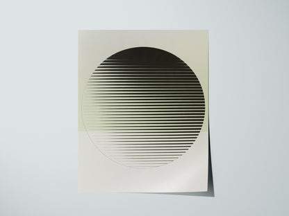 gradient-ellipse Poster | Black and White Minimalism Art Print | Minimalist Wall Art — print detail on fine art paper