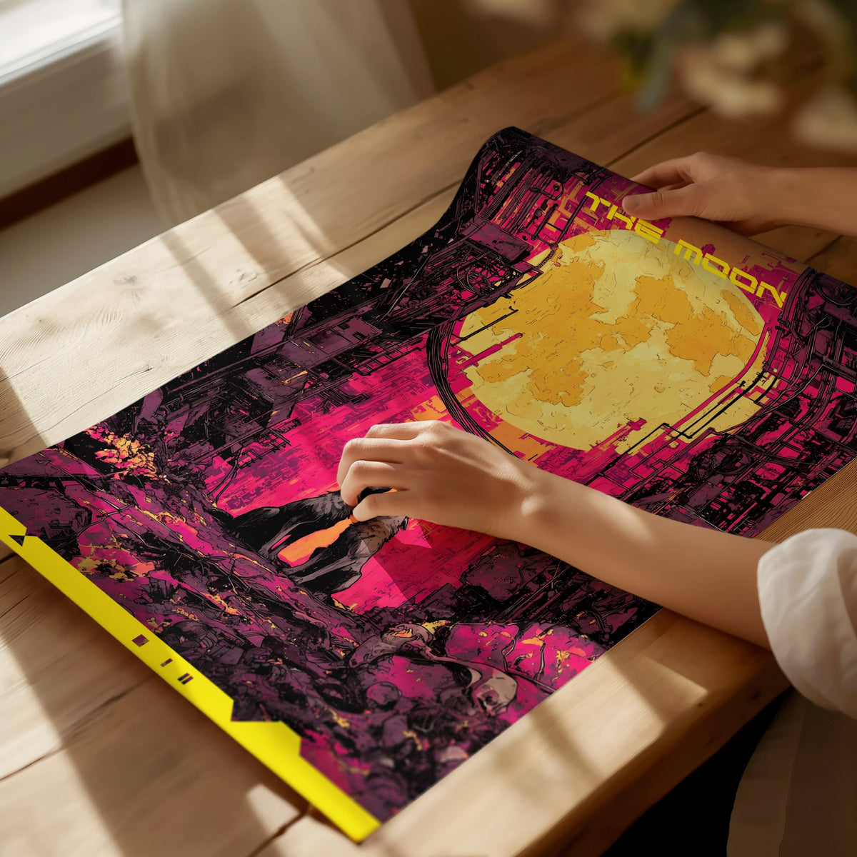 The Moon Poster | Tarot Art Print — print detail on fine art paper