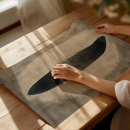 Gradient Ellipse Poster | Black and Grey Minimalism Art Print | Minimalist Wall Art — print detail on fine art paper