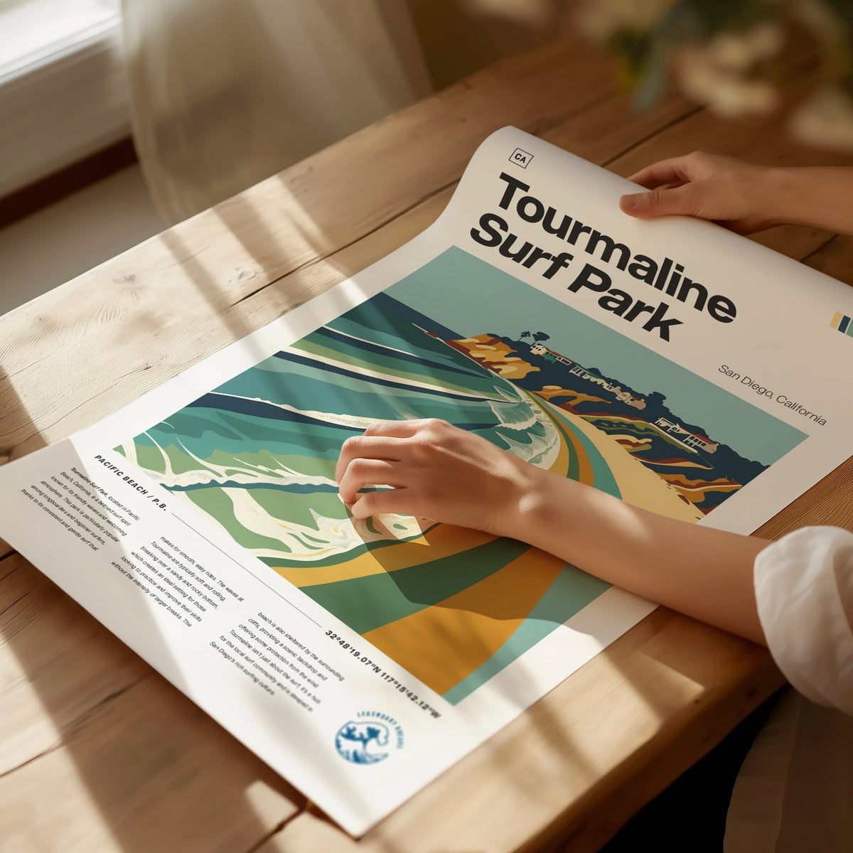 Tourmaline Poster | Surf Art Print — print detail on fine art paper