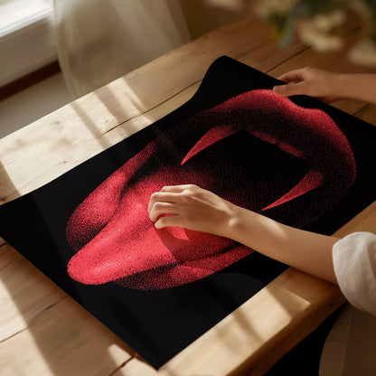 Vampire Smile Poster | Pen and Ink Art Print — print detail on fine art paper