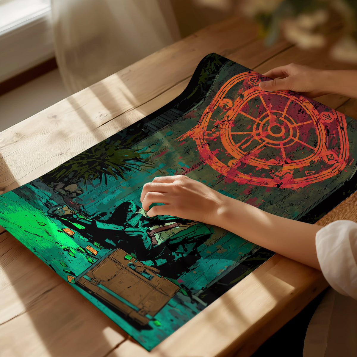 Wheel of Fortune Poster | Tarot Art Print — print detail on fine art paper