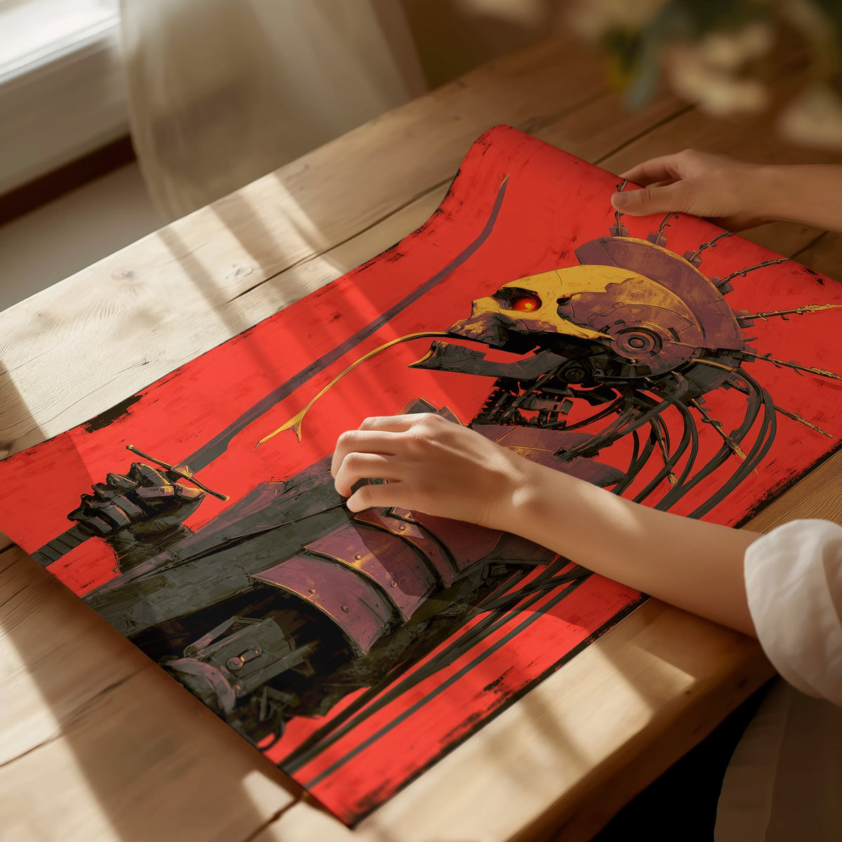 Cyberpunk Death Poster | Tarot Art Print — print detail on fine art paper