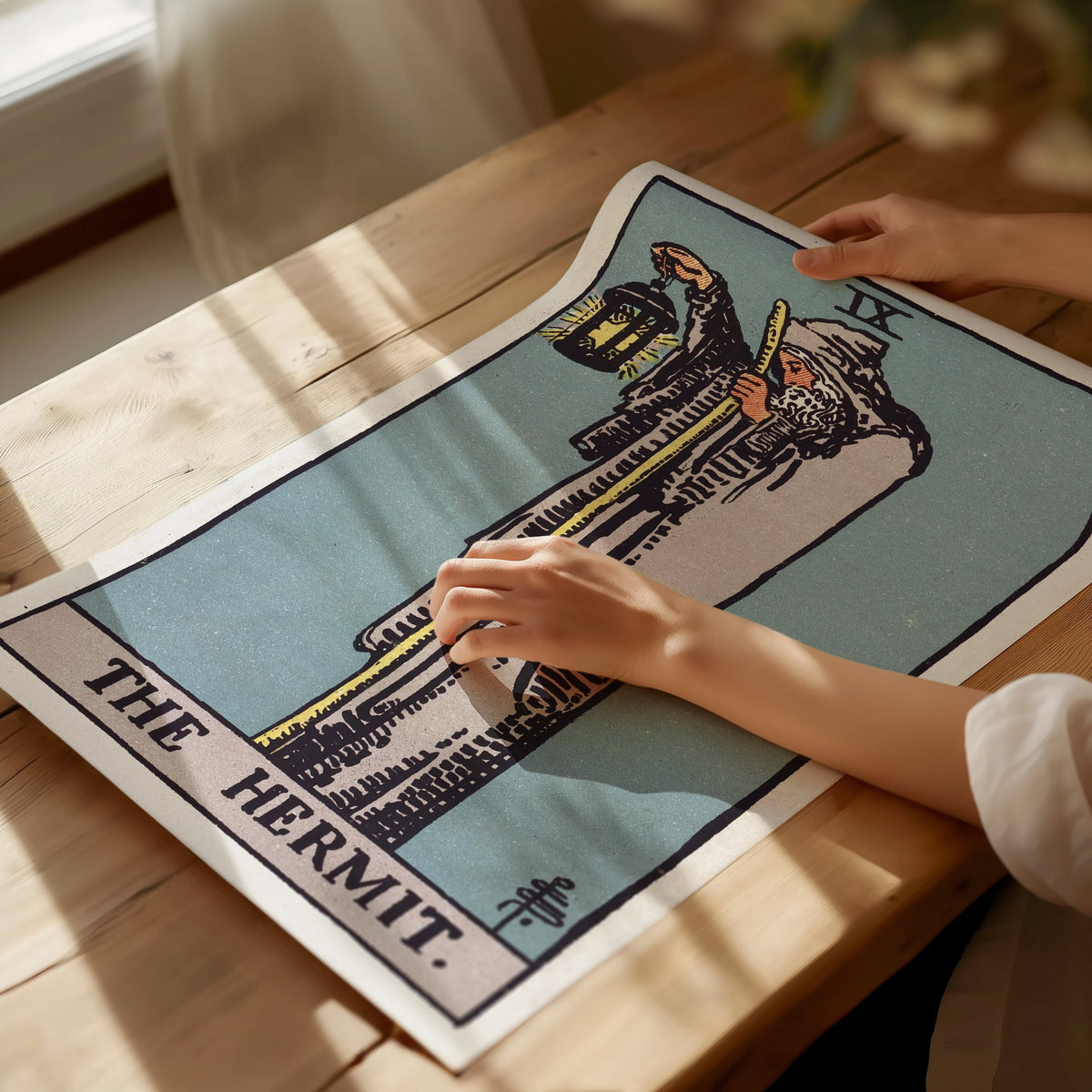 The Hermit Poster | Tarot Art Print — print detail on fine art paper