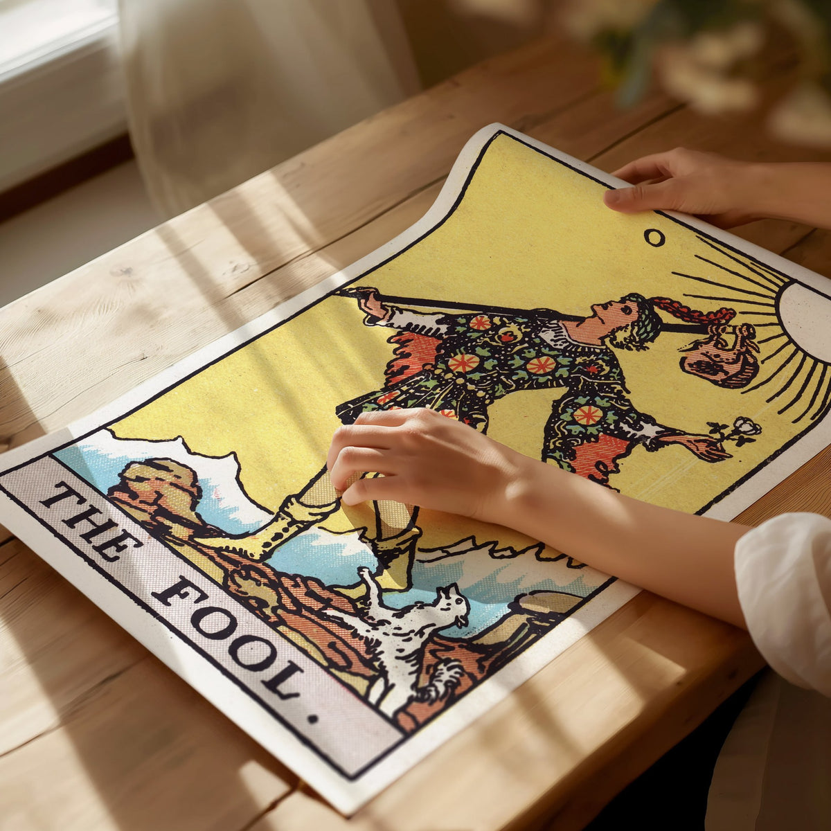 The Fool Poster | Tarot Art Print — print detail on fine art paper