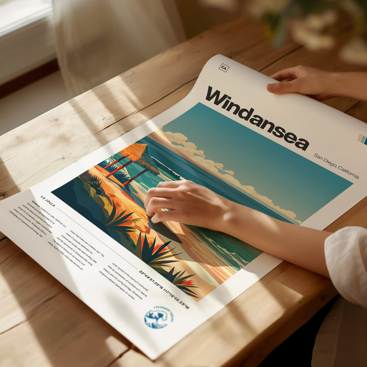 Windansea Poster | Surf Art Print — print detail on fine art paper