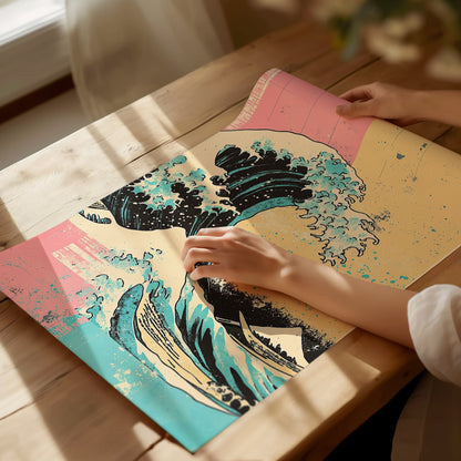 Hokusai Wave - Pop Poster | Travel Art Print — print detail on fine art paper